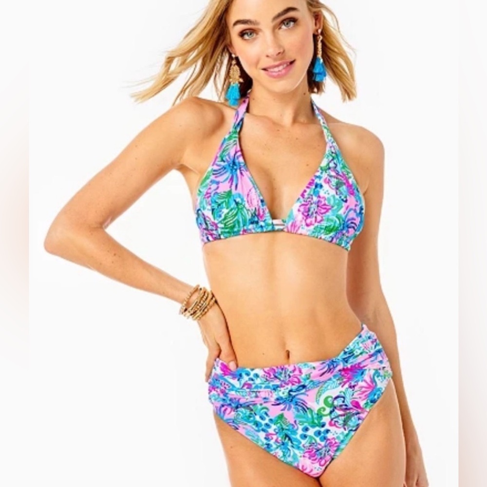 Lilly Pulitzer 2piece swim. Mandavilla Baby Paradise Petals VGUC